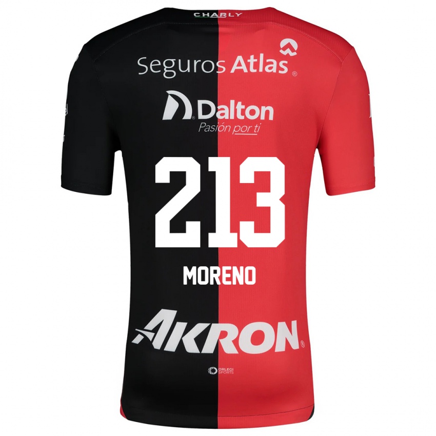 Herren Eduardo Moreno #213 Rot Schwarz Heimtrikot Trikot 2024/25 T-Shirt Belgien