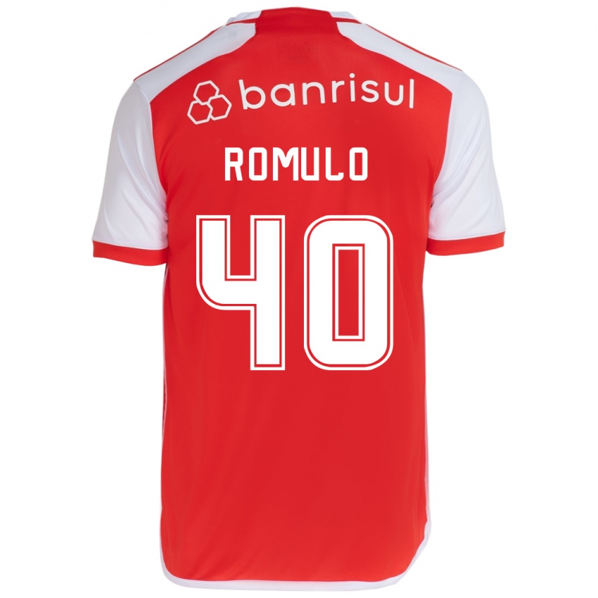 Heren Rômulo #40 Rood Wit Thuisshirt Thuistenue 2024/25 T-Shirt België