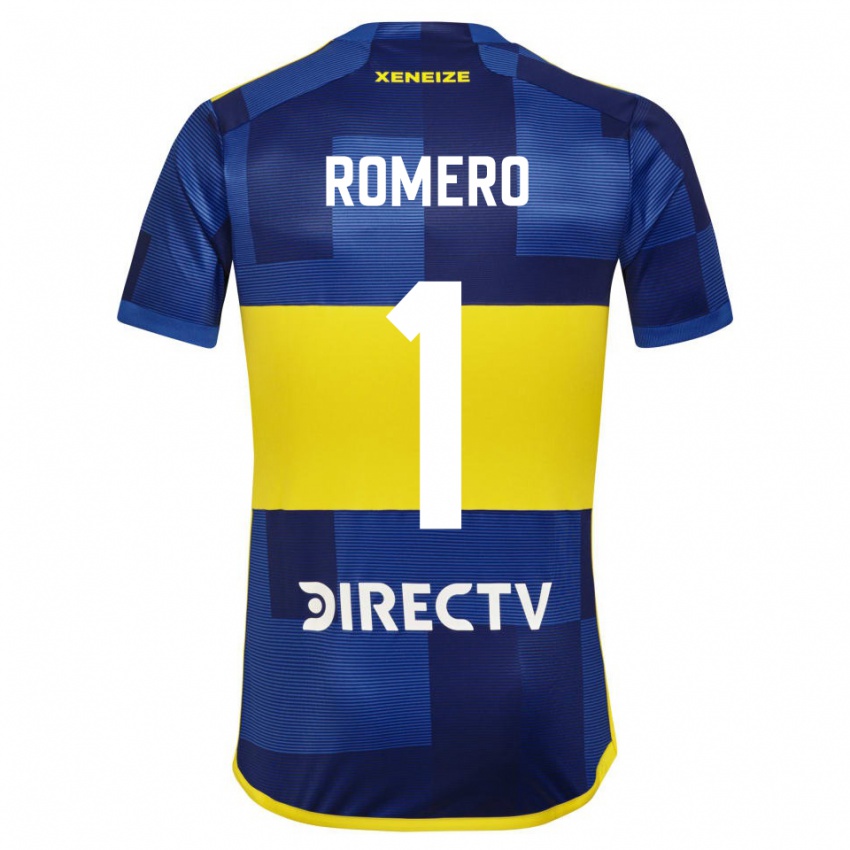 Homme Maillot Sergio Romero #1 Bleu Jaune Tenues Domicile 2024/25 T-Shirt Belgique