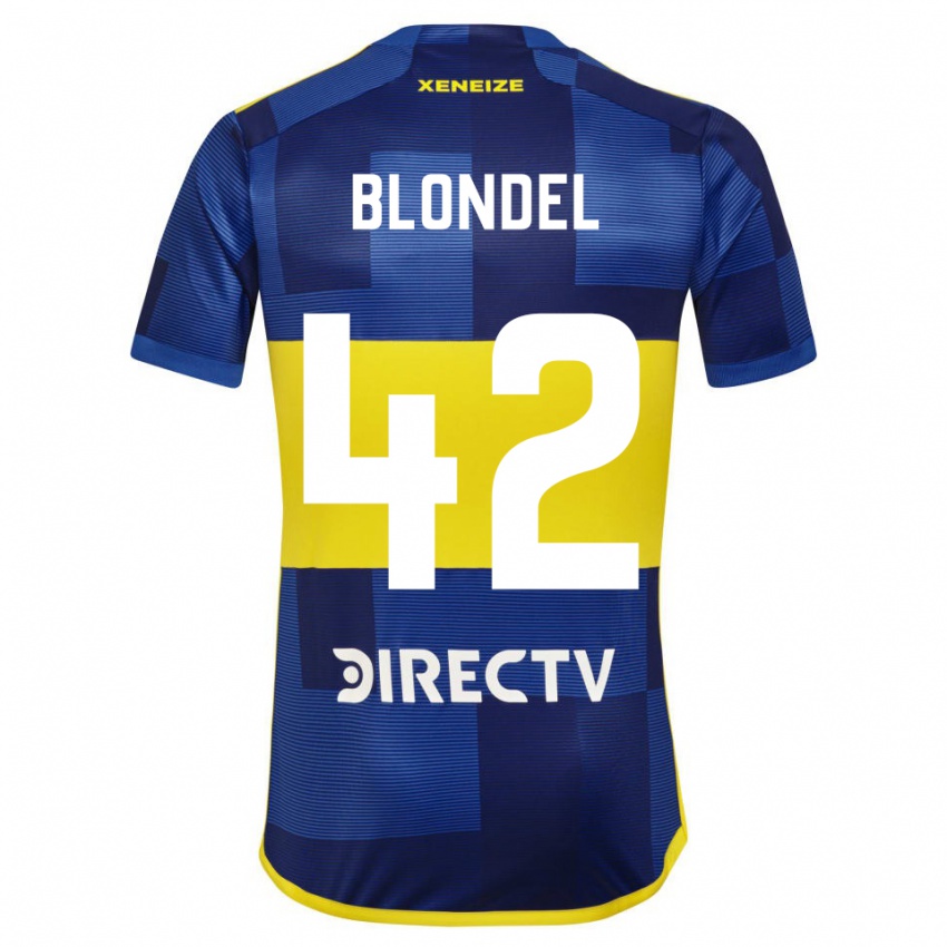 Herren Lucas Blondel #42 Blau Gelb Heimtrikot Trikot 2024/25 T-Shirt Belgien