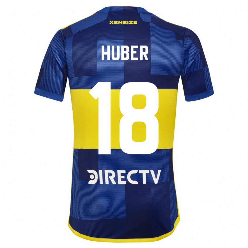 Homme Maillot Clarisa Huber #18 Bleu Jaune Tenues Domicile 2024/25 T-Shirt Belgique