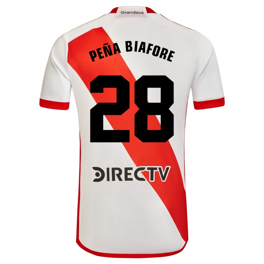 Homme Maillot Felipe Pena Biafore #28 Blanc Rouge Tenues Domicile 2024/25 T-Shirt Belgique