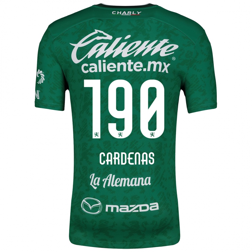 Homme Maillot Emilio Cárdenas #190 Vert Blanc Tenues Domicile 2024/25 T-Shirt Belgique