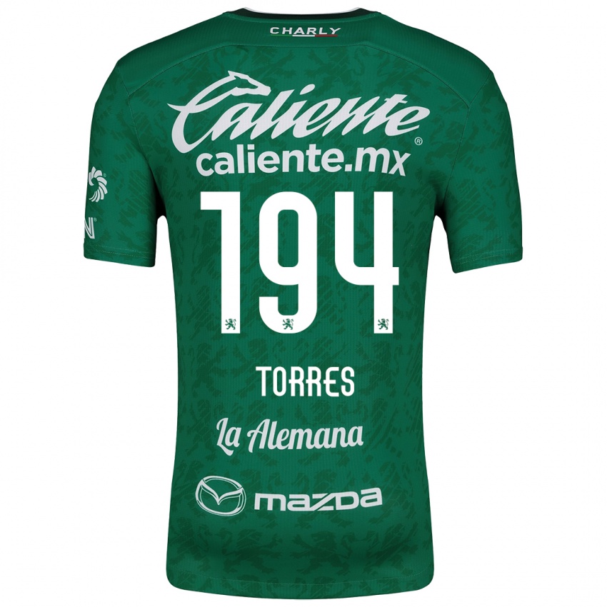 Homme Maillot Erick Torres #194 Vert Blanc Tenues Domicile 2024/25 T-Shirt Belgique