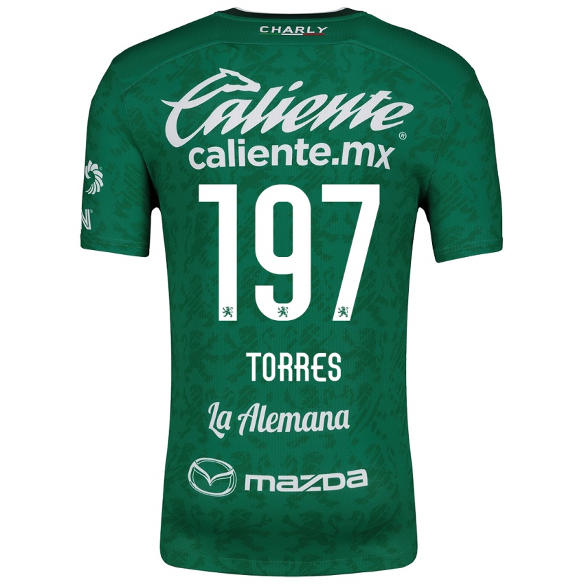 Homme Maillot Erick Torres #197 Vert Blanc Tenues Domicile 2024/25 T-Shirt Belgique