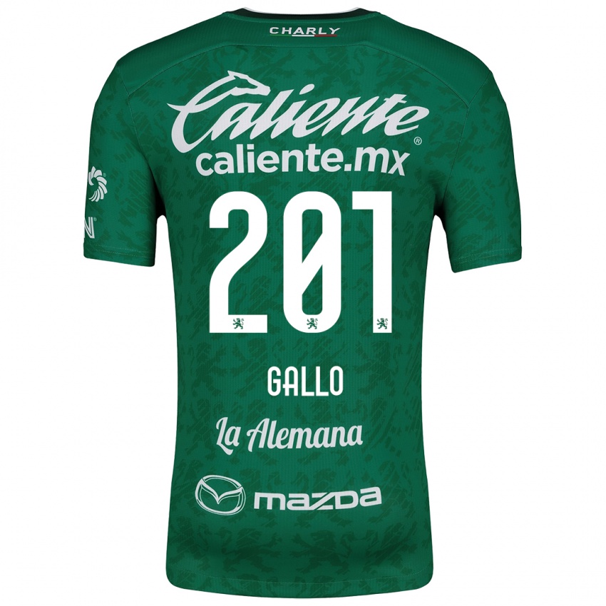 Homme Maillot Andrés Gallo #201 Vert Blanc Tenues Domicile 2024/25 T-Shirt Belgique