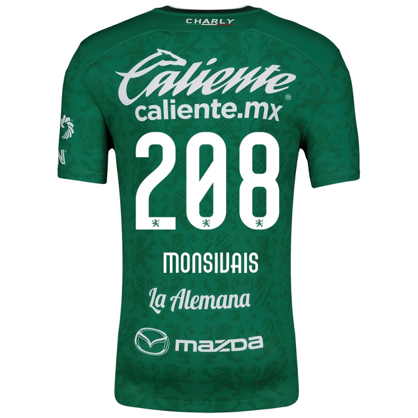 Homme Maillot Daniel Monsivaís #208 Vert Blanc Tenues Domicile 2024/25 T-Shirt Belgique