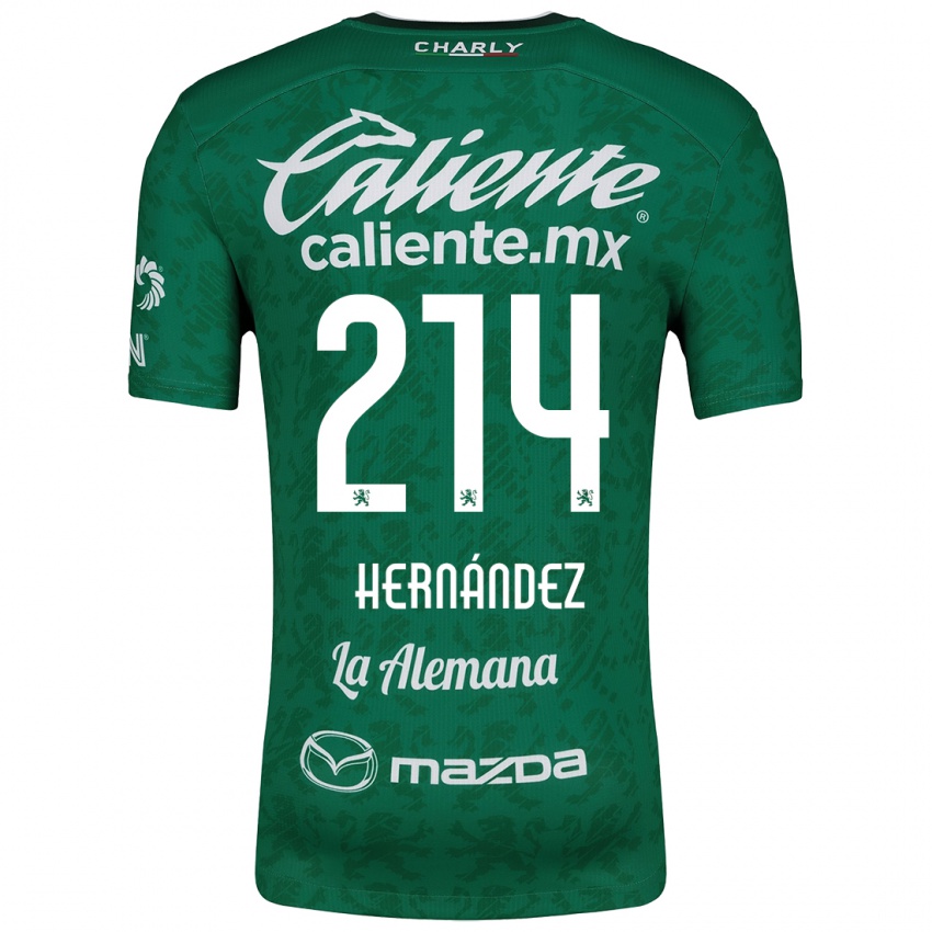 Homme Maillot Iván Hernández #214 Vert Blanc Tenues Domicile 2024/25 T-Shirt Belgique