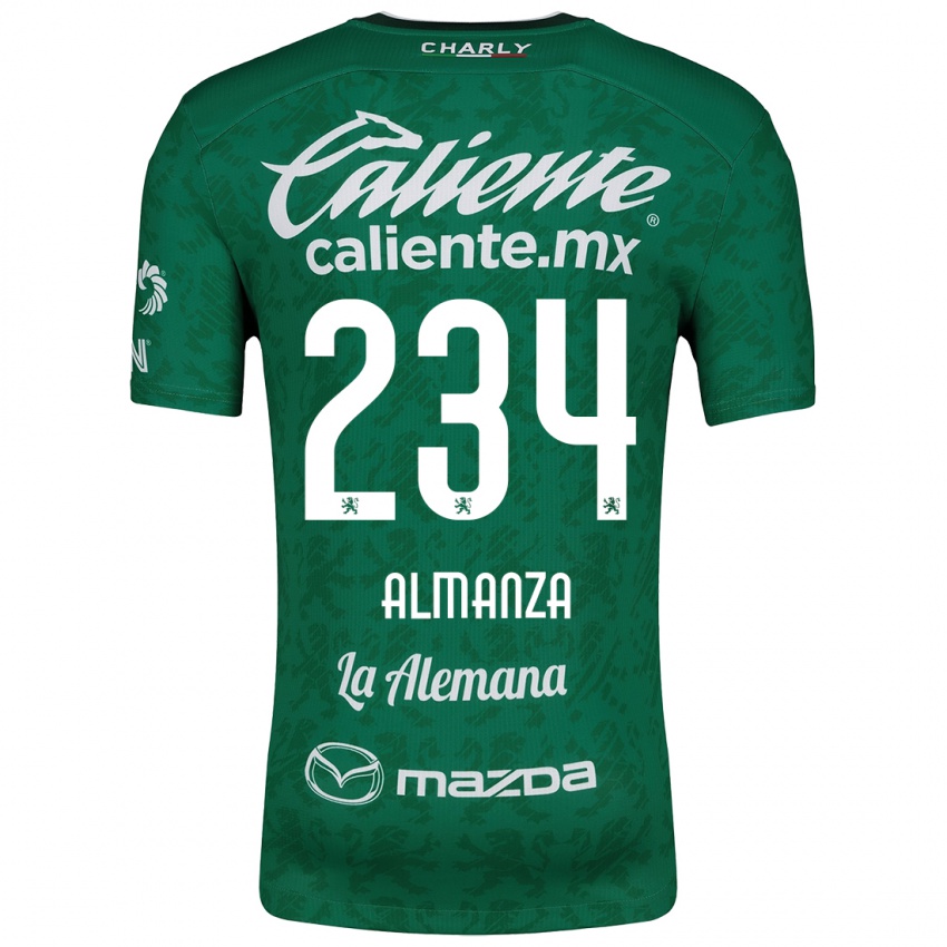 Homme Maillot Román Almanza #234 Vert Blanc Tenues Domicile 2024/25 T-Shirt Belgique