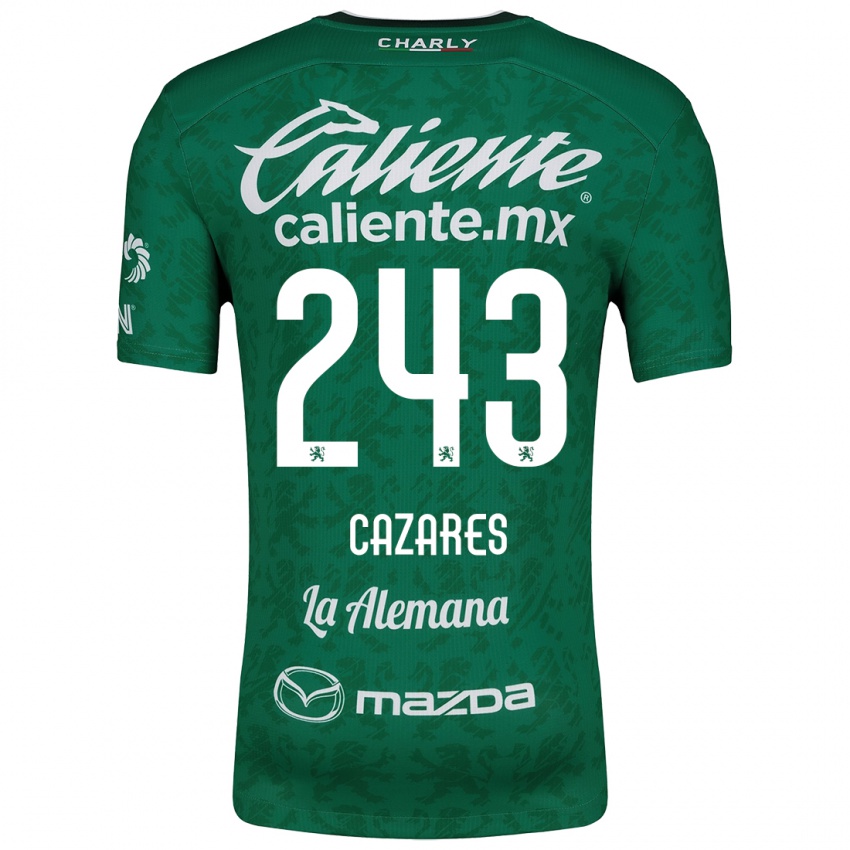 Homme Maillot Juan Cázares #243 Vert Blanc Tenues Domicile 2024/25 T-Shirt Belgique