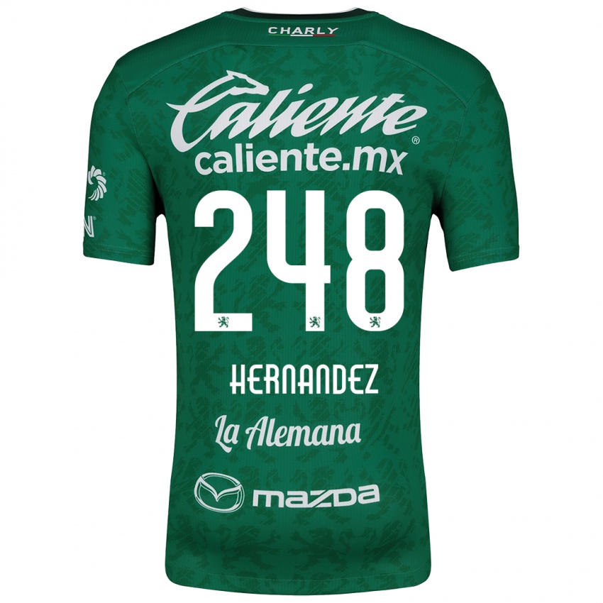 Homme Maillot Fernando Hernández #248 Vert Blanc Tenues Domicile 2024/25 T-Shirt Belgique