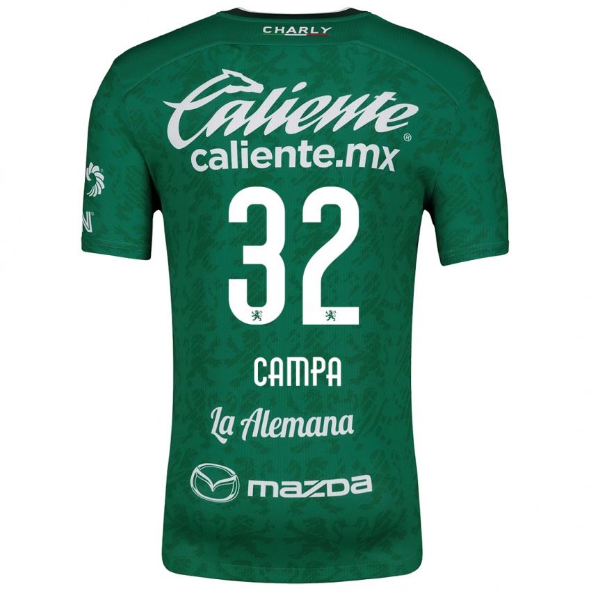 Homme Maillot Ana Campa #32 Vert Blanc Tenues Domicile 2024/25 T-Shirt Belgique