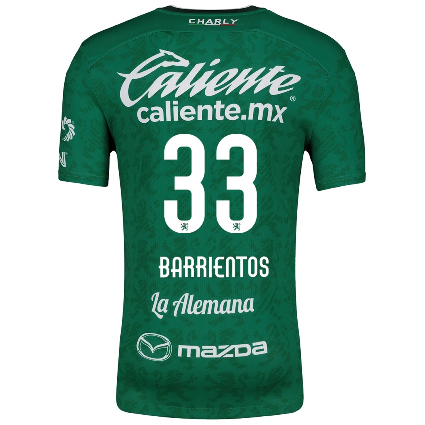 Homme Maillot Yashira Barrientos #33 Vert Blanc Tenues Domicile 2024/25 T-Shirt Belgique