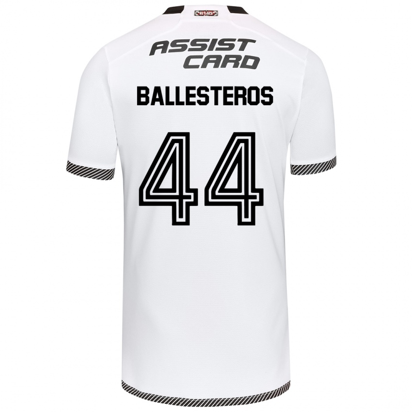 Herren Martín Ballesteros #44 Weiß Schwarz Heimtrikot Trikot 2024/25 T-Shirt Belgien