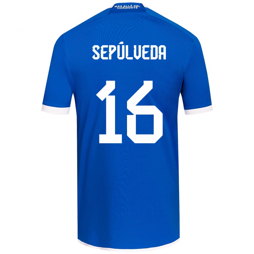 Heren Matías Sepúlveda #16 Blauw Wit Thuisshirt Thuistenue 2024/25 T-Shirt België