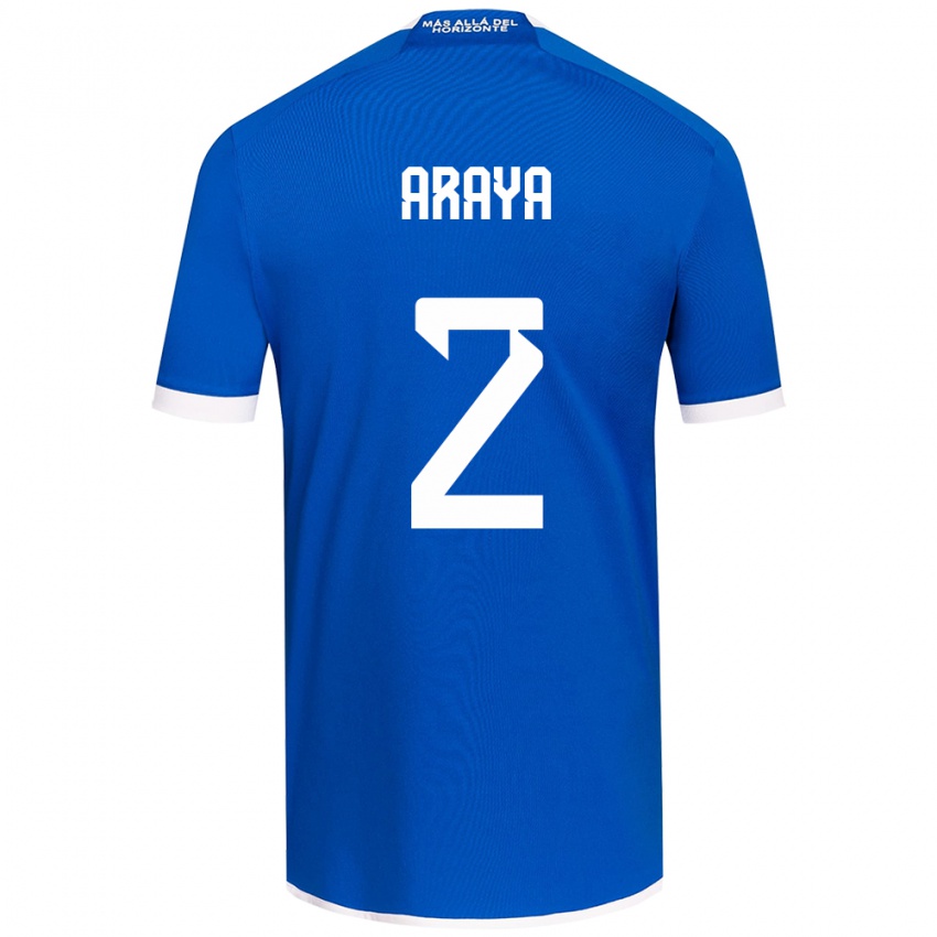 Heren Fernanda Araya #2 Blauw Wit Thuisshirt Thuistenue 2024/25 T-Shirt België