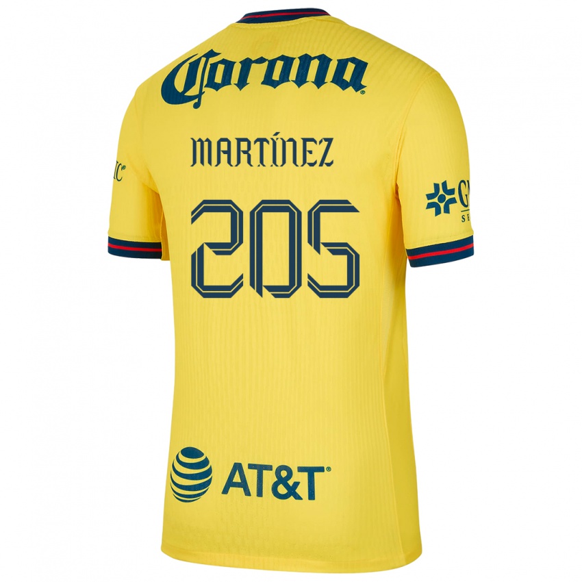 Homme Maillot Sebastián Martínez #205 Jaune Bleu Tenues Domicile 2024/25 T-Shirt Belgique