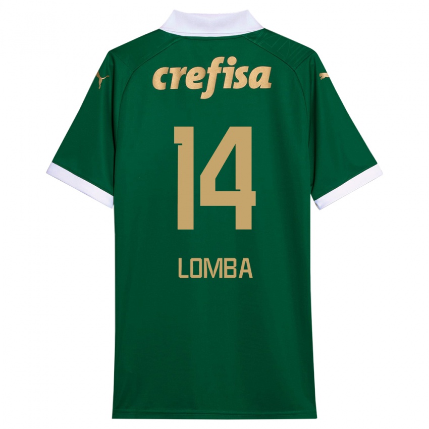 Homme Maillot Marcelo Lomba #14 Vert Blanc Tenues Domicile 2024/25 T-Shirt Belgique