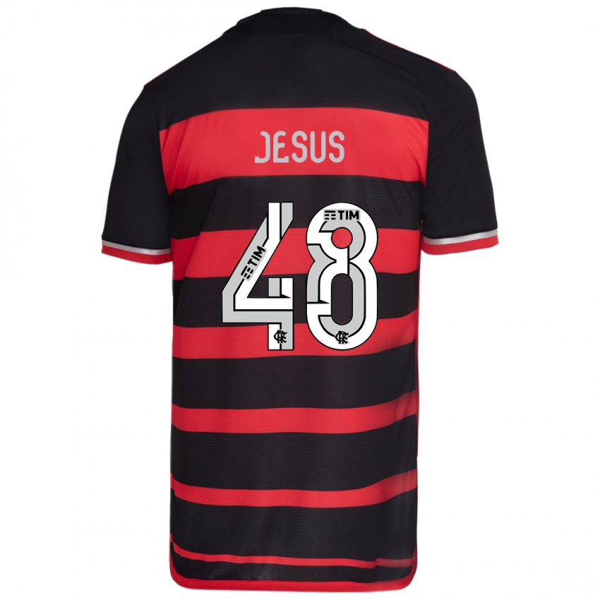 Herren Igor Jesus #48 Rot Schwarz Heimtrikot Trikot 2024/25 T-Shirt Belgien