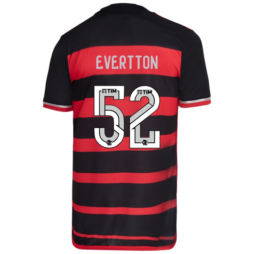 Herren Evertton #52 Rot Schwarz Heimtrikot Trikot 2024/25 T-Shirt Belgien