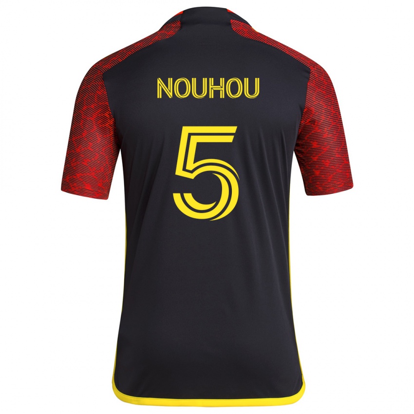 Heren Nouhou #5 Rood Zwart Uitshirt Uittenue 2024/25 T-Shirt België