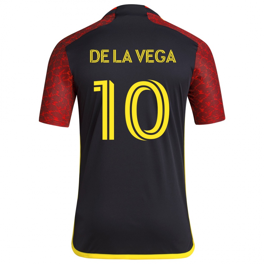 Herren Pedro De La Vega #10 Rot Schwarz Auswärtstrikot Trikot 2024/25 T-Shirt Belgien