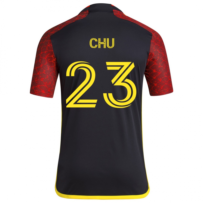 Heren Leo Chu #23 Rood Zwart Uitshirt Uittenue 2024/25 T-Shirt België