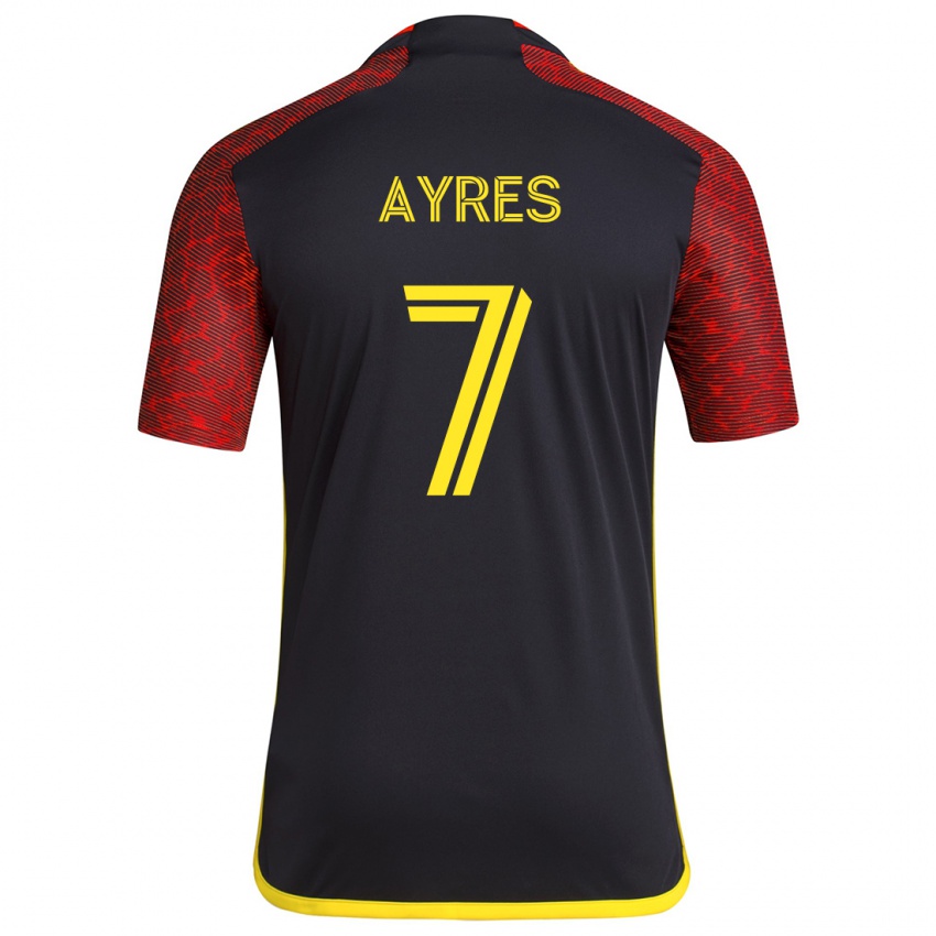 Herren Melina Ayres #7 Rot Schwarz Auswärtstrikot Trikot 2024/25 T-Shirt Belgien