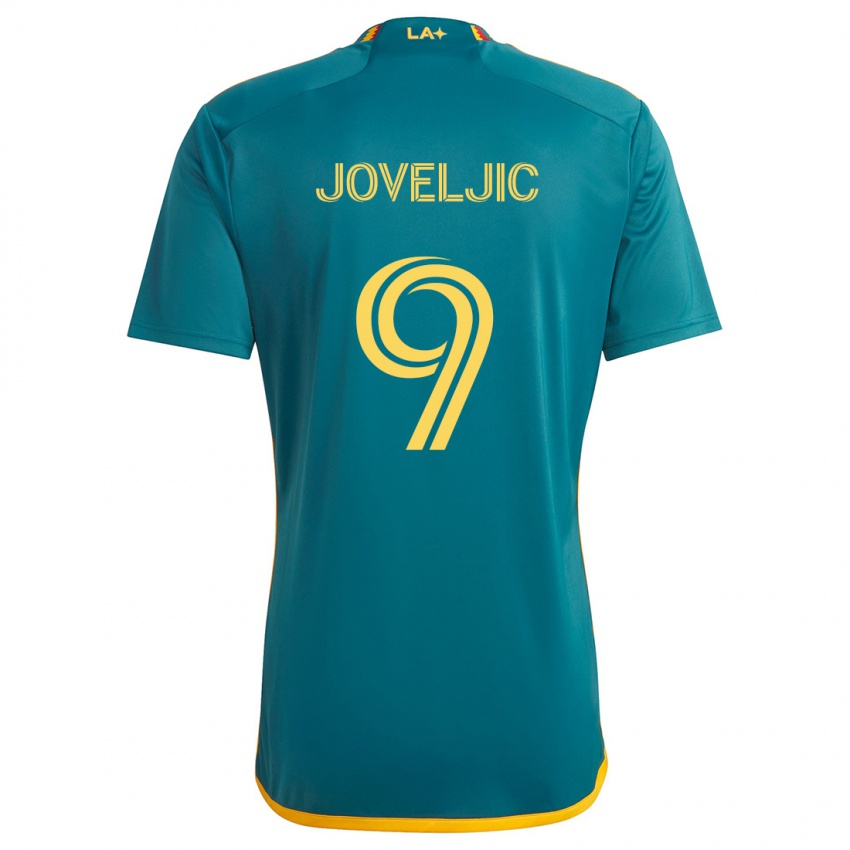 Heren Dejan Joveljic #9 Groen Geel Uitshirt Uittenue 2024/25 T-Shirt België