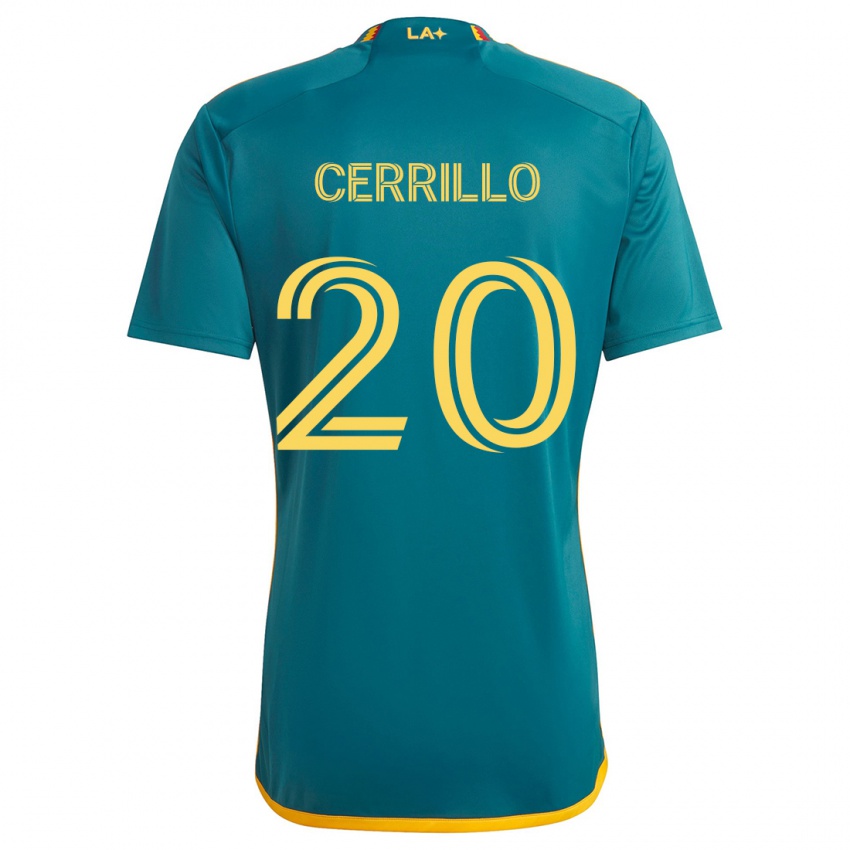 Heren Edwin Cerrillo #20 Groen Geel Uitshirt Uittenue 2024/25 T-Shirt België