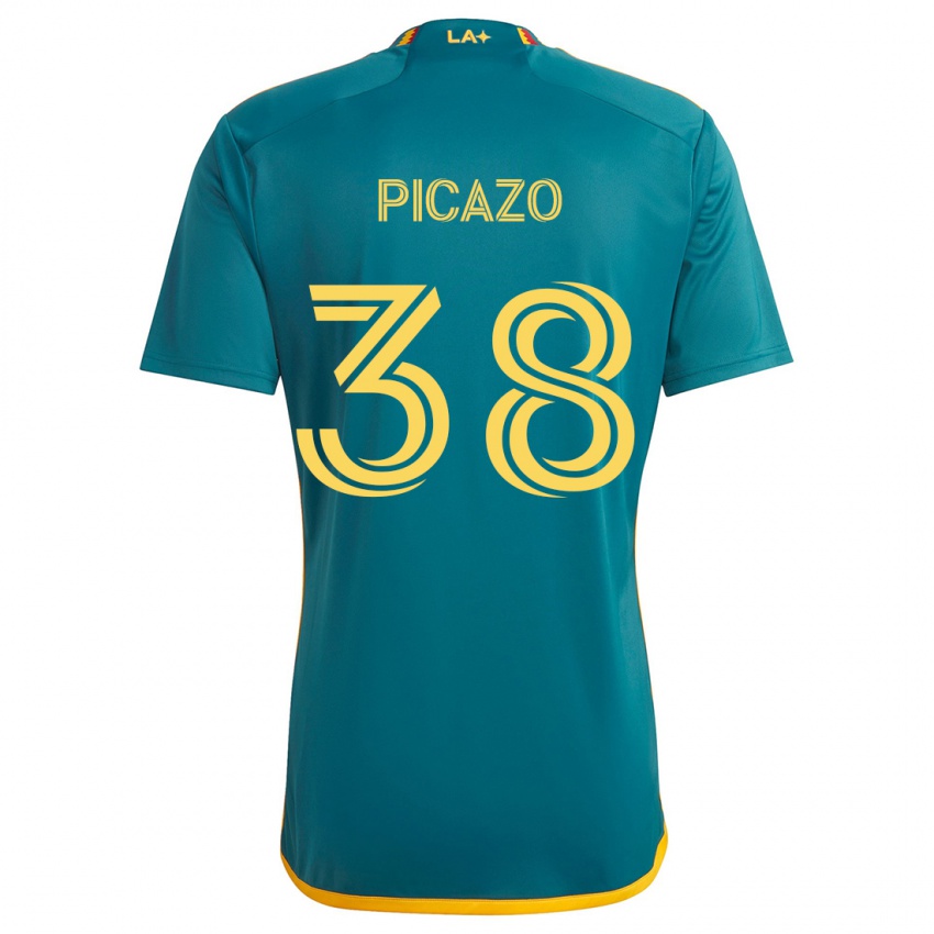 Herren Axel Picazo #38 Grün Gelb Auswärtstrikot Trikot 2024/25 T-Shirt Belgien