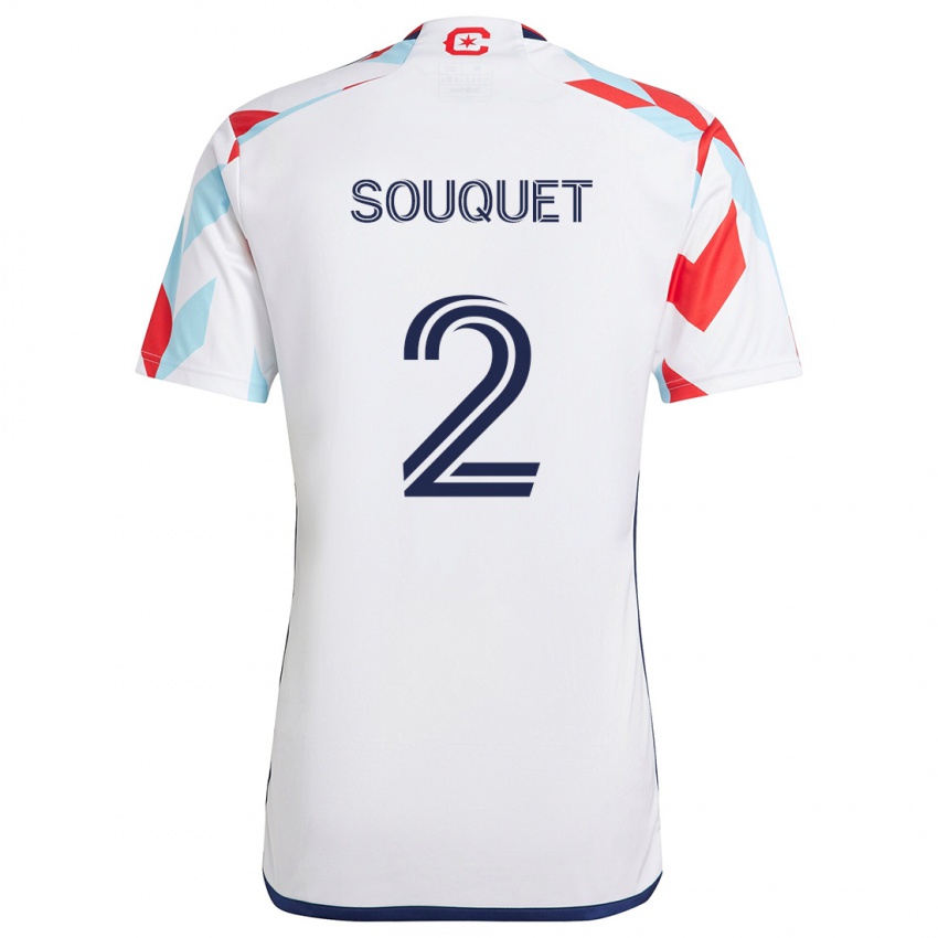 Heren Arnaud Souquet #2 Wit Rood Blauw Uitshirt Uittenue 2024/25 T-Shirt België