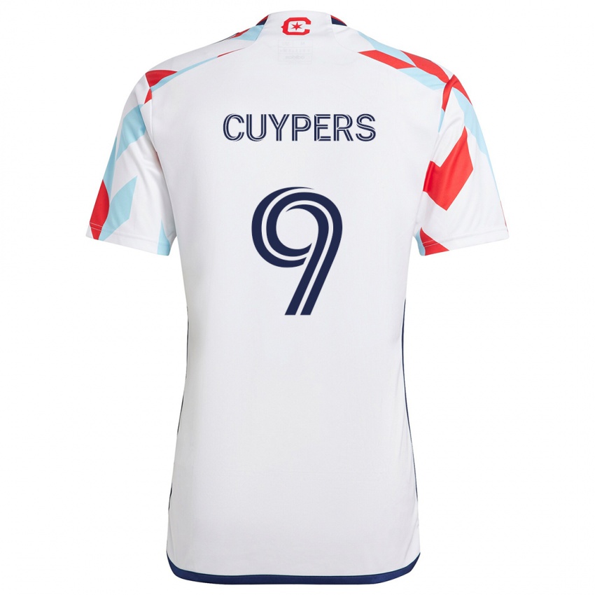 Heren Hugo Cuypers #9 Wit Rood Blauw Uitshirt Uittenue 2024/25 T-Shirt België