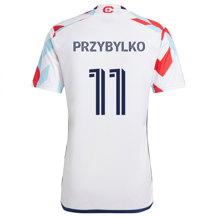 Heren Kacper Przybylko #11 Wit Rood Blauw Uitshirt Uittenue 2024/25 T-Shirt België