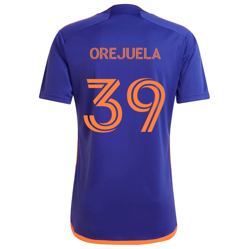 Heren Jesus Orejuela #39 Paars Oranje Uitshirt Uittenue 2024/25 T-Shirt België