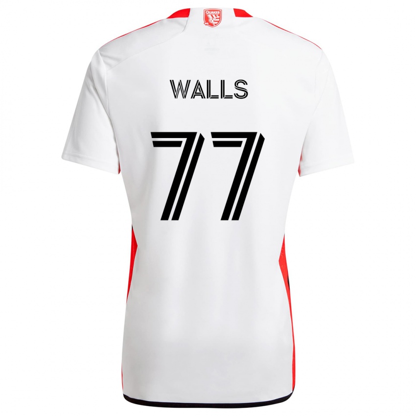 Homme Maillot Casey Walls #77 Blanc Rouge Tenues Extérieur 2024/25 T-Shirt Belgique