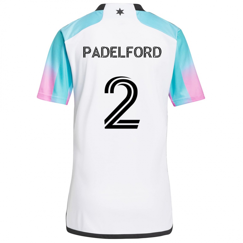 Heren Devin Padelford #2 Wit Blauw Zwart Uitshirt Uittenue 2024/25 T-Shirt België