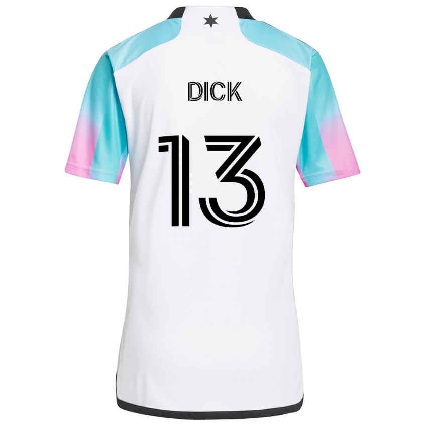 Heren Eric Dick #13 Wit Blauw Zwart Uitshirt Uittenue 2024/25 T-Shirt België