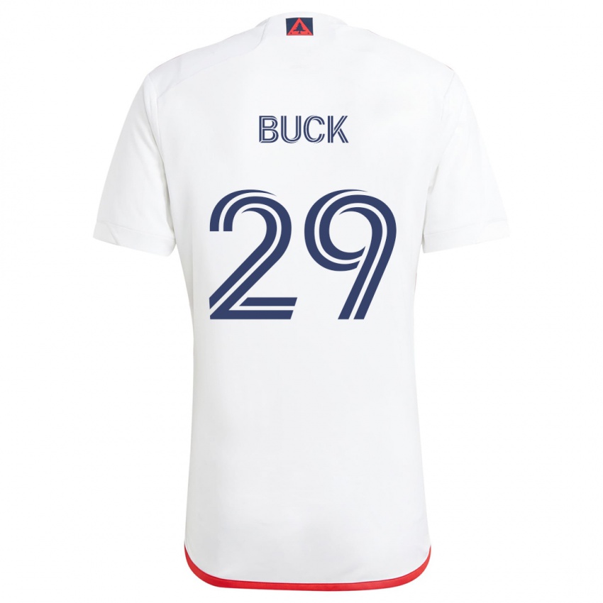 Heren Noel Buck #29 Wit Rood Uitshirt Uittenue 2024/25 T-Shirt België