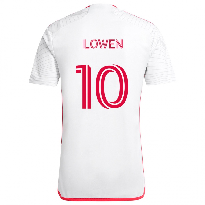 Heren Eduard Löwen #10 Wit Rood Uitshirt Uittenue 2024/25 T-Shirt België