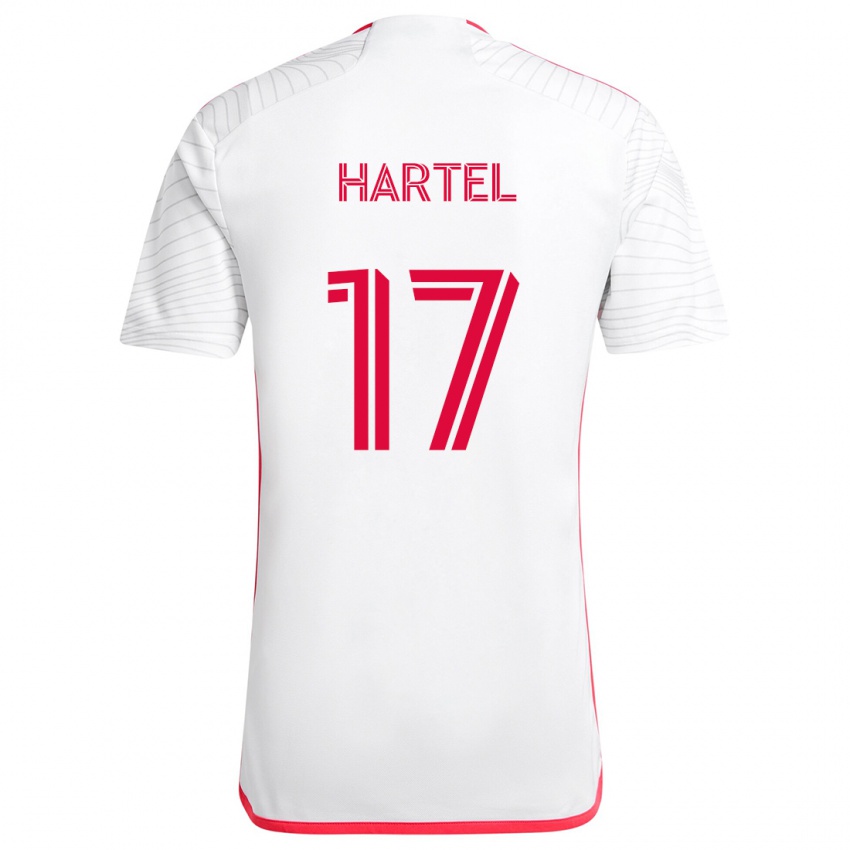 Herren Marcel Hartel #17 Weiß Rot Auswärtstrikot Trikot 2024/25 T-Shirt Belgien