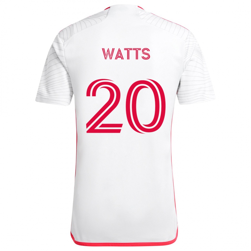 Herren Akil Watts #20 Weiß Rot Auswärtstrikot Trikot 2024/25 T-Shirt Belgien