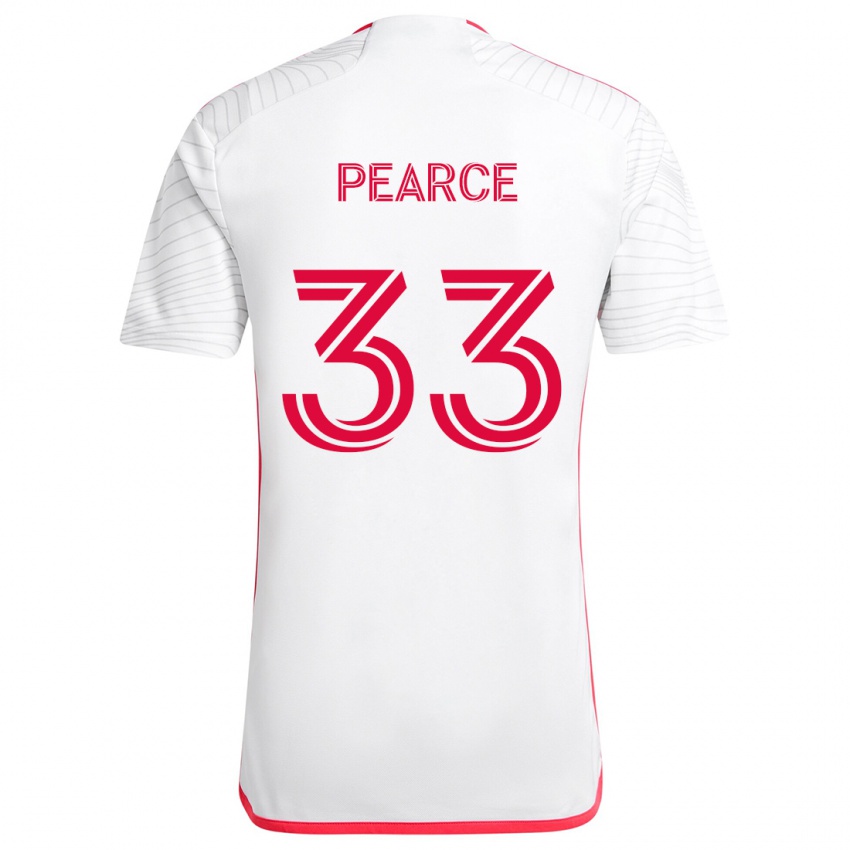 Heren Tyson Pearce #33 Wit Rood Uitshirt Uittenue 2024/25 T-Shirt België