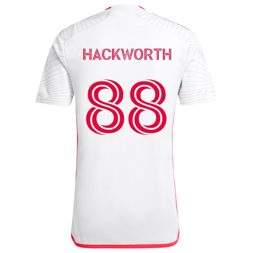 Heren Larsen Hackworth #88 Wit Rood Uitshirt Uittenue 2024/25 T-Shirt België