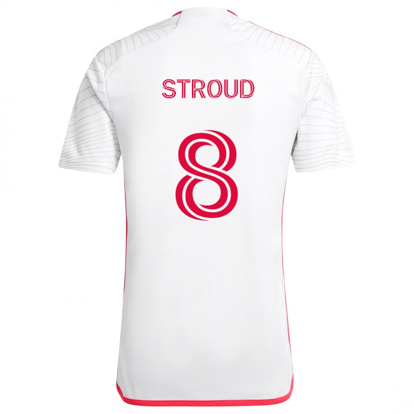 Heren Jared Stroud #8 Wit Rood Uitshirt Uittenue 2024/25 T-Shirt België