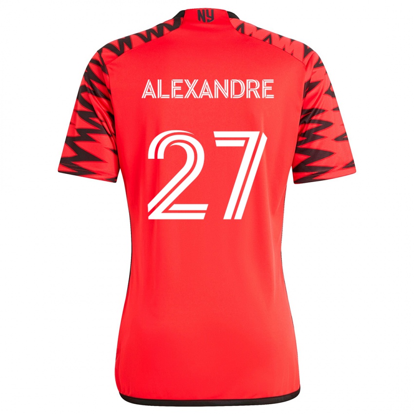 Herren Davi Alexandre #27 Rot Schwarz Weiß Auswärtstrikot Trikot 2024/25 T-Shirt Belgien