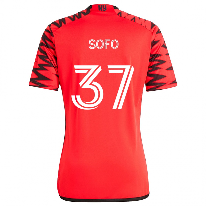 Herren Mohammed Sofo #37 Rot Schwarz Weiß Auswärtstrikot Trikot 2024/25 T-Shirt Belgien