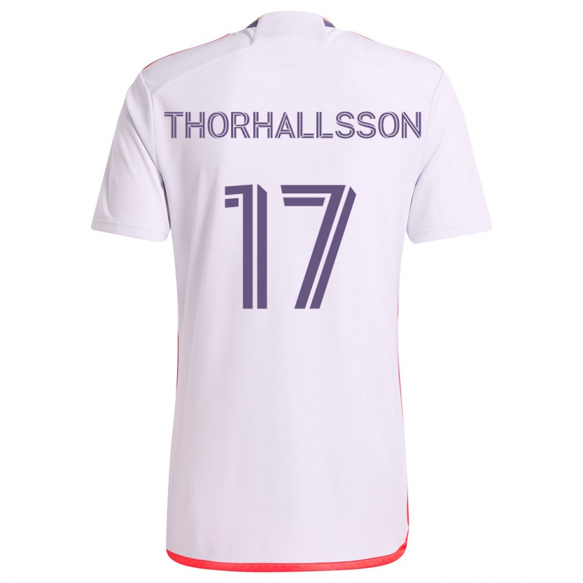 Herren Dagur Dan Thórhallsson #17 Weiß Rot Lila Auswärtstrikot Trikot 2024/25 T-Shirt Belgien