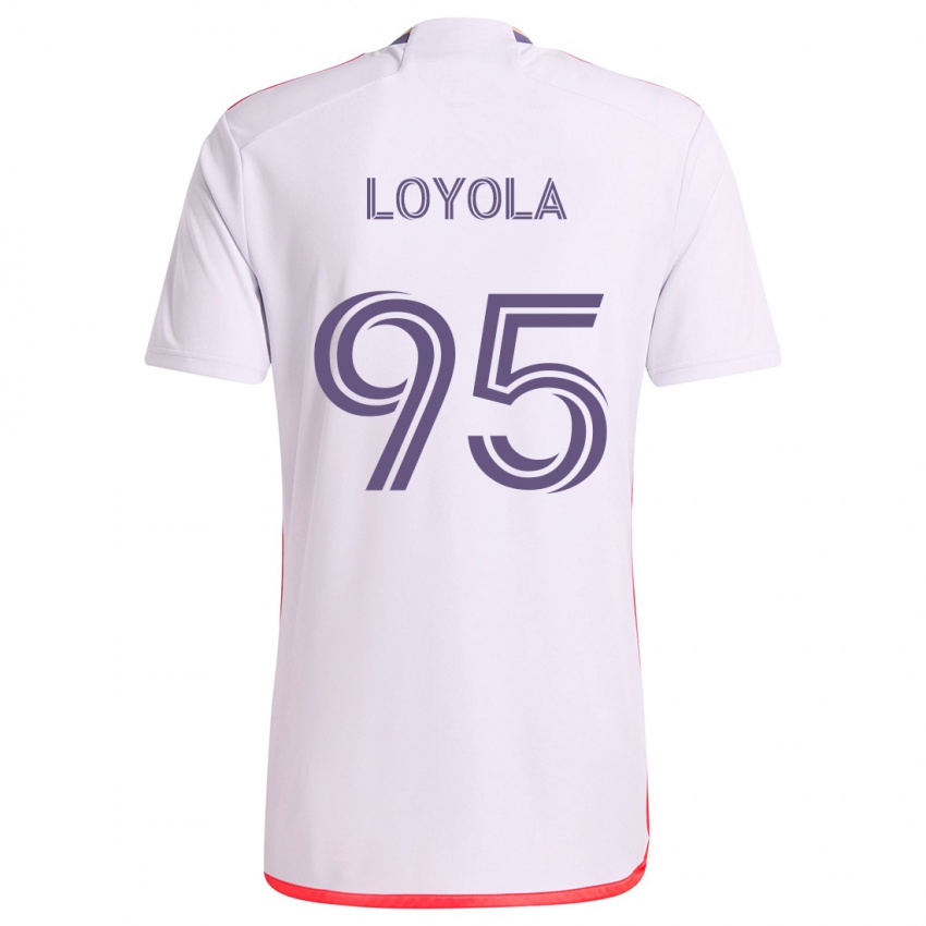 Heren Favian Loyola #95 Wit Rood Paars Uitshirt Uittenue 2024/25 T-Shirt België