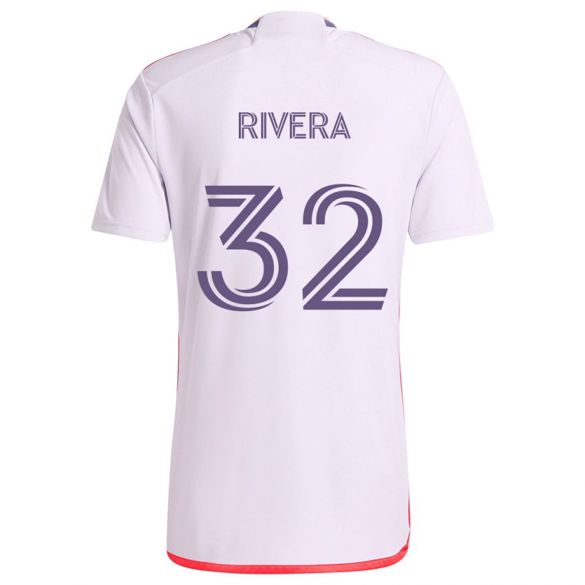 Herren Wilfredo Rivera #32 Weiß Rot Lila Auswärtstrikot Trikot 2024/25 T-Shirt Belgien